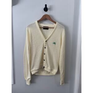 Vintage Asgrow Seeds Cardigan Swingster Brand Ivory Made In Kansas USA Size Sm